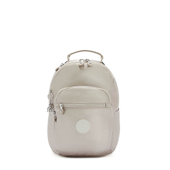 Kipling Seoul Small Metallic Tablet Rugzak Beige | België 1605TC